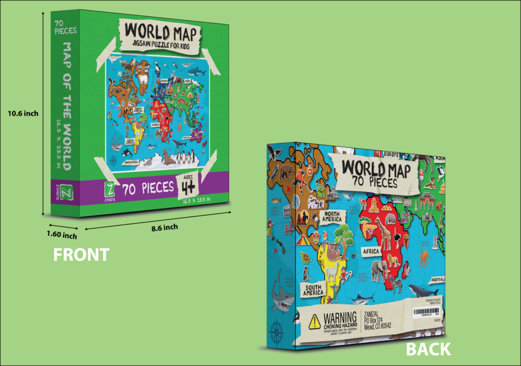 World Map Jigsaw Puzzle For Kids